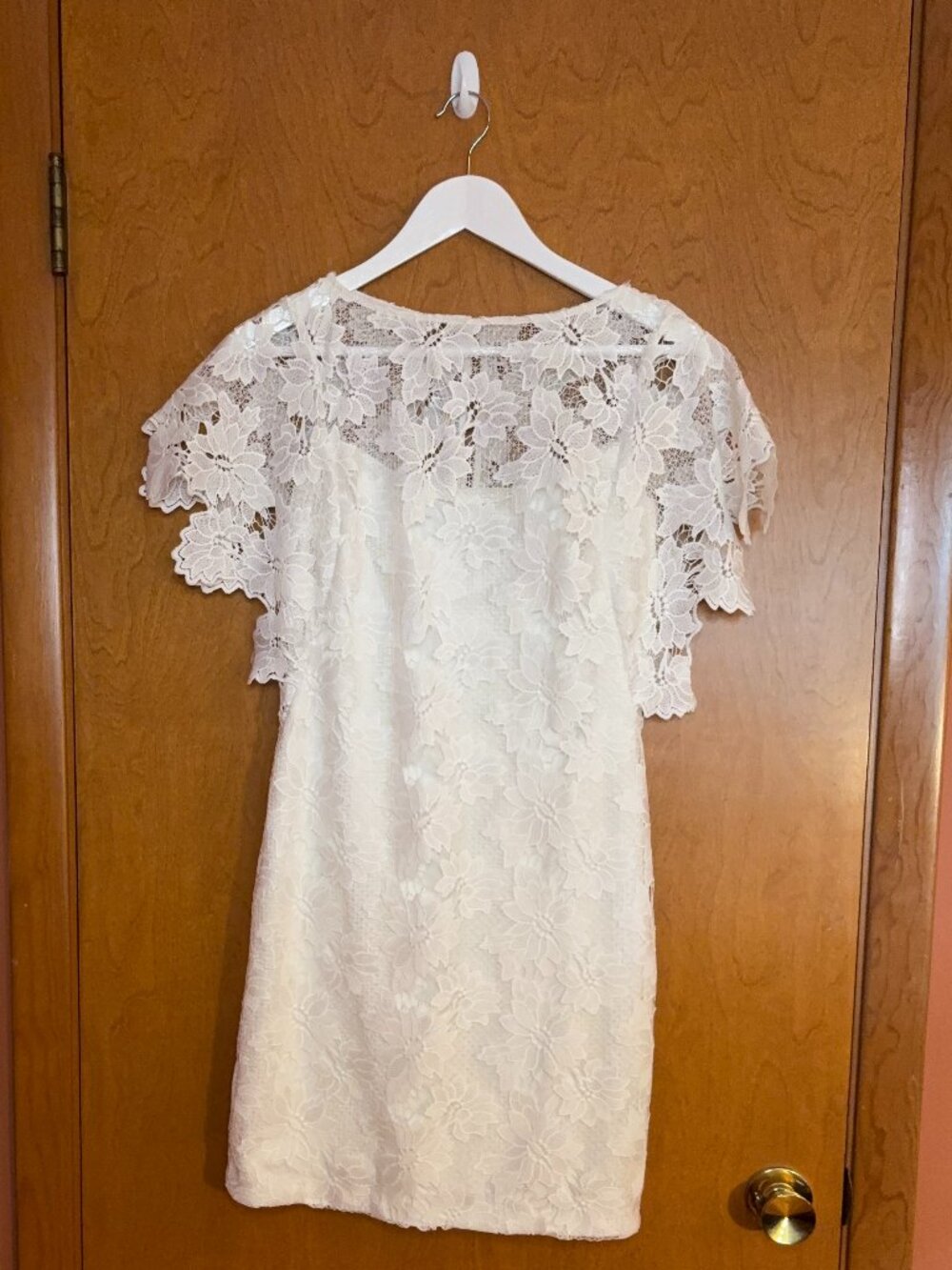 Lauren Ralph Lauren White Lace Floral Shift Dress Bridal Shower Size 2